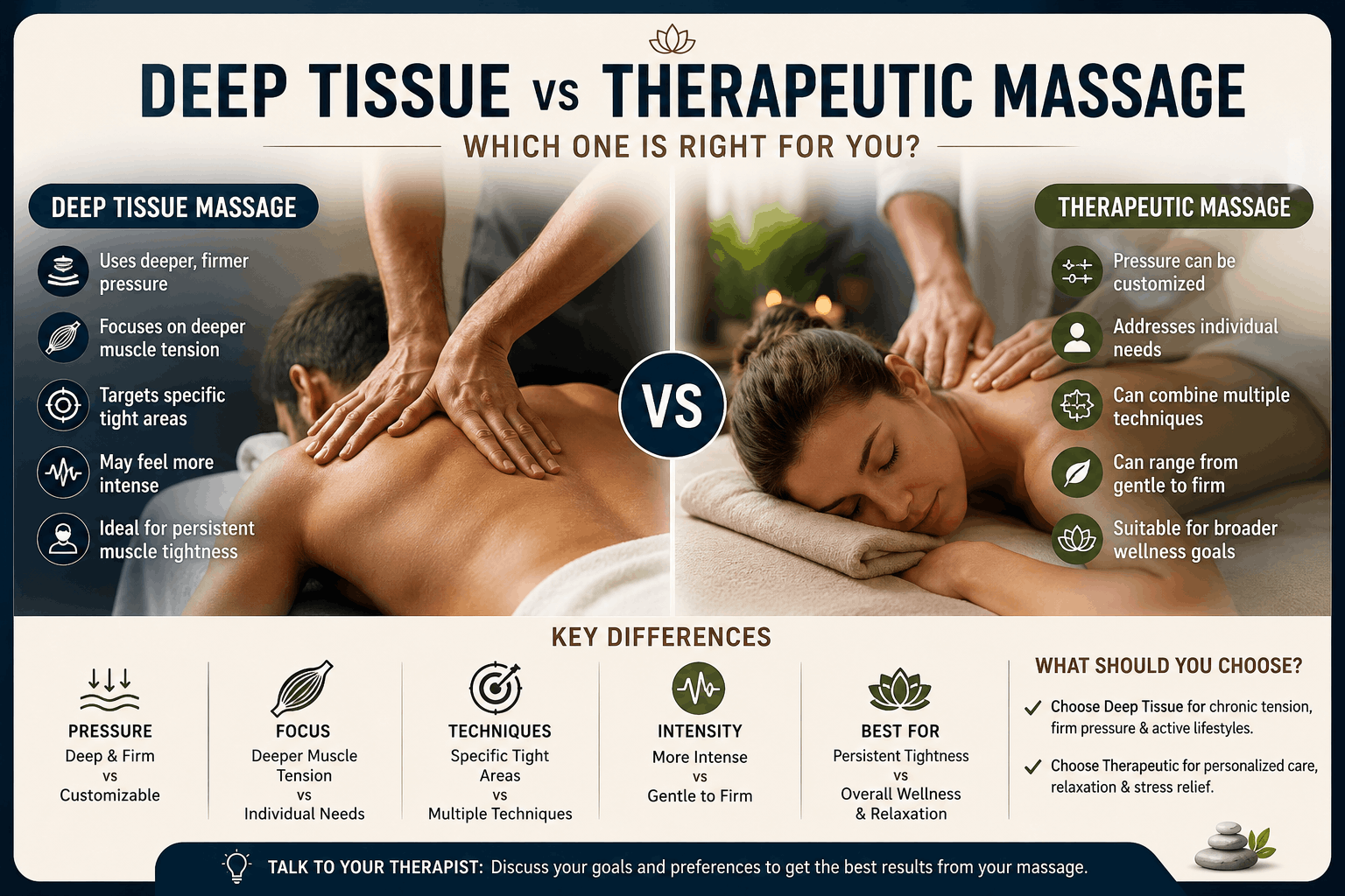 Deep Tissue vs Therapeutic Massage: Which One Is Right for You?